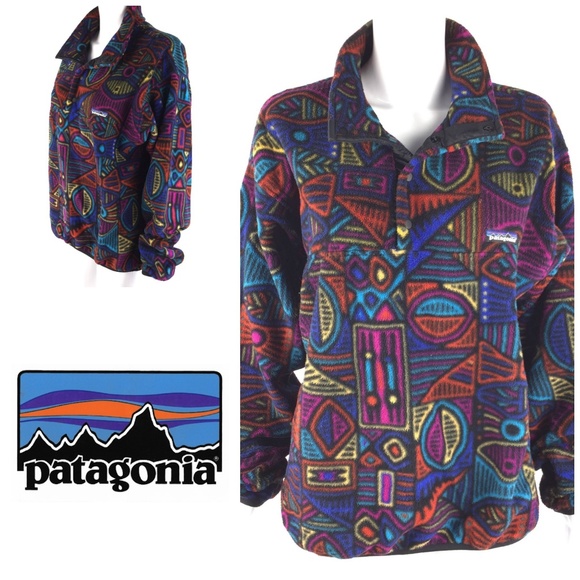 Patagonia Sweaters - Patagonia Snap T Aztec Tribal Multicolor Fleece M